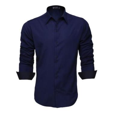 Imagem de Camisa Social Masculina Manga Longa Lisa Slim - LORD FINESSE OUTLET , 