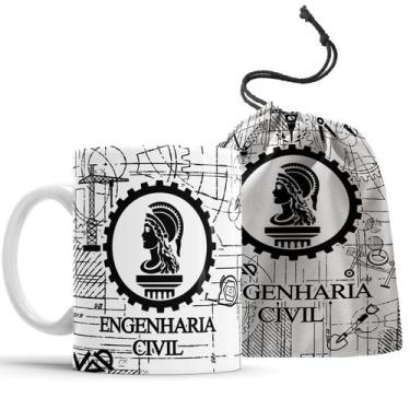 Imagem de Caneca Engenharia Civil com Saquinho - Elicomics