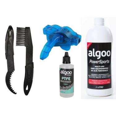Imagem de Kit Limpeza Bike Desengraxante 1L Escovas Óleo 60ml Úmido - Algoo JWS 