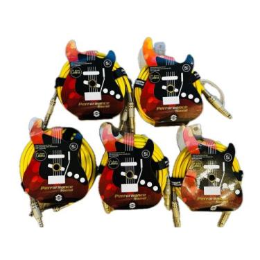 Imagem de Kit 5 Cabos P10-P10 Para Guitarra Violão Teclado Baixo - Santana