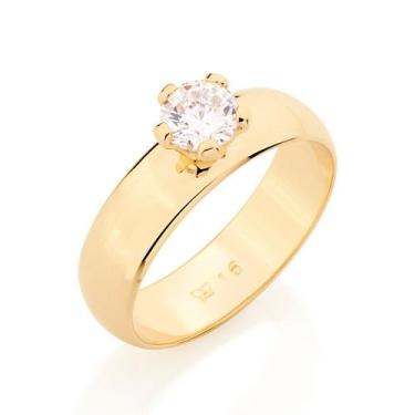 Imagem de Anel de compromisso banhado ouro 3x 24k 18k e 22k noivado feminino 15 