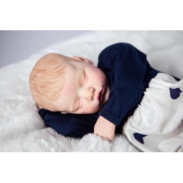 Imagem de Bebê Reborn Realista Miguel, Feita a Mão - Mundo Azul e Rosa