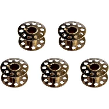 Imagem de Kit 5 Bobinas Metal Alta Para Máquina de Costura Doméstica - Singer