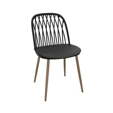 Imagem de Cadeira De Jantar Ariane Preta Rivatti Kit 4 Unidades