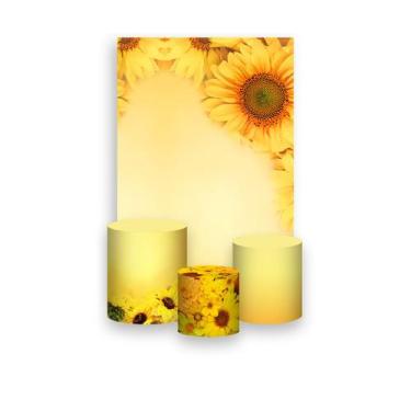 Imagem de Painel De Festa Vertical 1,50 x 2,20 + Trio De Capas Cilindro - Flor G