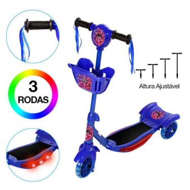 Imagem de Brinquedo Infantil Patinete Homem Aranha Scooter 3 Rodas. - Zein
