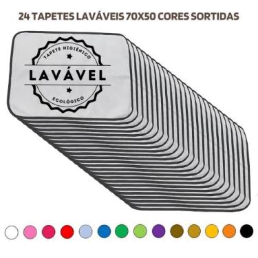 Imagem de Kit com 24 Tapetes Adestradores de Alta Absorção 70x50 Sortidos - 200 
