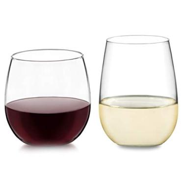 Imagem de Libbey Conjunto de 12 taças de vinho sem haste, lavável na lava-louças, conjunto de taças de vinho tinto e branco, conjunto de 12 copos transparentes para coquetéis, água e mais