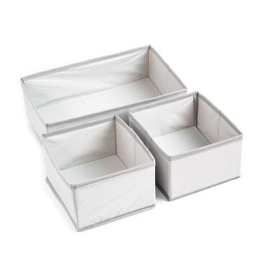 Imagem de Organizador dobrável com 3 divisórias oikos cinza claro, U, CINZA CLAR