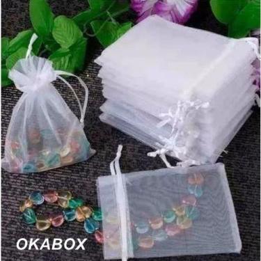 Imagem de 100 Saquinhos De Organza  cetim 10x15  Lembrancinhas - OKABOX