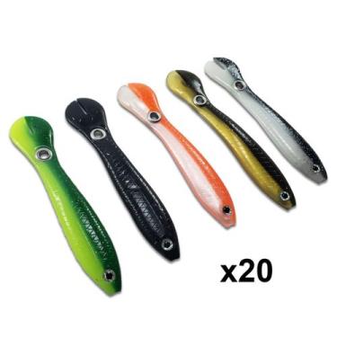 Imagem de Isca De Pesca Artificial Bótia 3d Macia 20 Pcs Natação Bionica Soft Lo