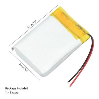 Imagem de Bateria 600 Mah 3,7v 2 Fios  6mm X 25mm X 35mm Pequena - - bgb
