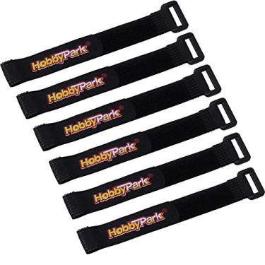 Imagem de Hobbypark RC Battery Straps 16x200mm Cable Straps Reusable Fastening Straps Securing Straps Hook and Loop Cinch Cable Ties Down for RC FPV Racing Drone Quadcopter Airplane Cars Helicopters (6PCS)