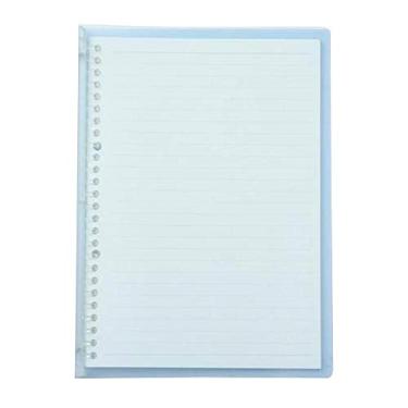 Imagem de Caderno transparente recarregável B5 26 anéis/furos, pasta de folhas soltas, flexível, à prova d'água, capa de PP, 30 folhas pautadas, papel pautado, pasta recarregável para escritório, casa, type2