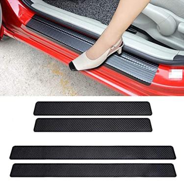 Imagem de LANZMYAN Protetor de Porta de Carro Universal 3D Fibra de Carbono Scuff Porta Protetora Painel de Capa Painel Adesivo 4 peças