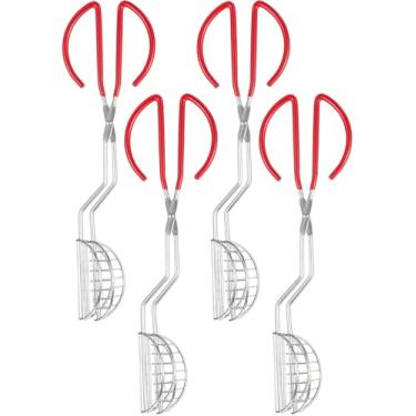 Imagem de Tong de Taco Shell de Aço Inoxidável com Cabo de Plástico 32,7 cm / 12,9 polegadas Comprimento Total, 8,3 cm / 3,2 polegadas Clip Mesh Comprimento (Pacote de 4)