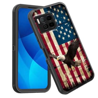 Imagem de GFEWYTJYJ Capa para Revvl 7 Pro 5G, proteção total de 3 camadas à prova de choque, resistente, resistente, de alto impacto, capa rígida para T-Mobile Revvl 7 Pro 5G 6,78 polegadas, bandeira americana