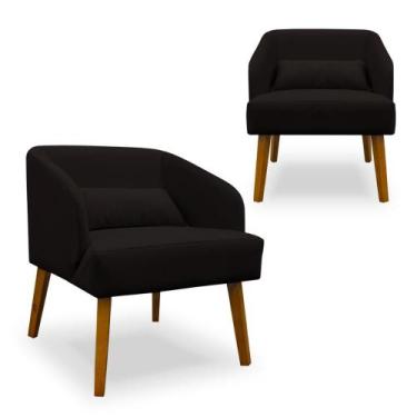 Imagem de Kit 2 Poltronas Decorativas para Sala de Estar Lara Suede - Porto Deco