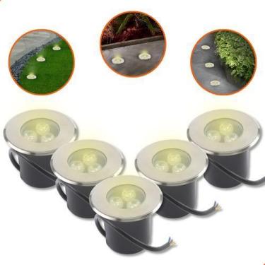 Imagem de 5 Balizador De Solo Led Chão Jardim 3w Embutir Blindado Piso - VLED, V