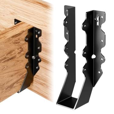 Imagem de 25 cabides pretos de viga, 5 x 20 cm, suportes de caibro, tiras de furacão para suporte facial de 5 x 20 cm, 5 x 20 cm para galpão, celeiro, galinheiro, varanda, treliça/decks, estruturalmente sólido