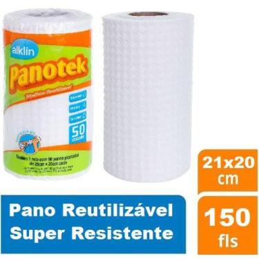 Imagem de Kit 3 Rolo 150 Pano Multiuso Lavável Reutilizável Resistente - Alklin