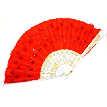 Imagem de Leque Pomba Gira Cigana Paetê Luxo Candomblé Umbanda - Flash