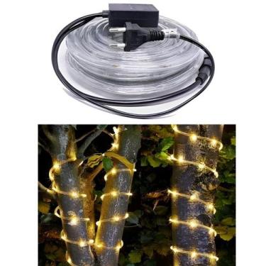 Imagem de Mangueira De Pisca Led Luzes Fria 8 Funções Amarelo 10m 220v - Genéric
