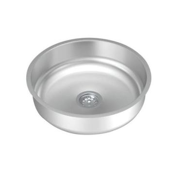 Imagem de Cuba Inox Redonda 370x370x100 Sem Polimento Solo