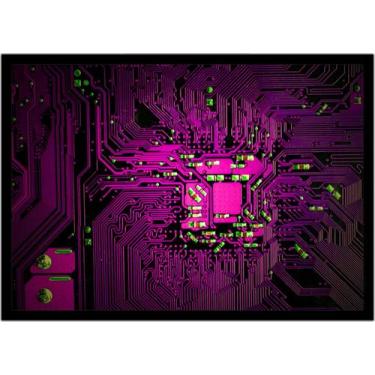 Imagem de Quadro Decorativo Informática Microprocessador Computação Lojas Salas 