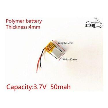 Imagem de Bateria 3,7v 50mah  Fone Ouvido 4mm X 12mm X 15mm - KMIG