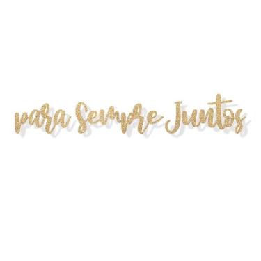 Imagem de Faixa Decorativa "Para Sempre Juntos" Glitter Dourado - 1 unidade - Cr