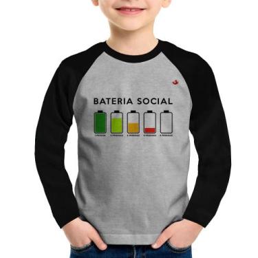 Imagem de Camiseta Raglan Infantil Bateria Social Manga Longa - Foca na Moda, Ci