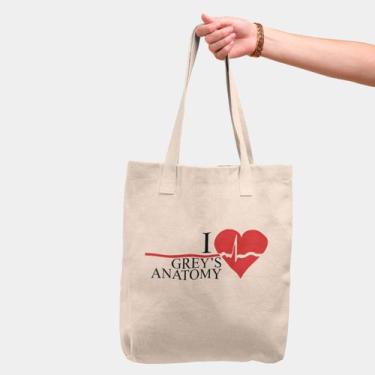 Imagem de Ecobag Sacola Ecológica Grey's Anatomy 30x35 100% Algodão Cor Crua - C
