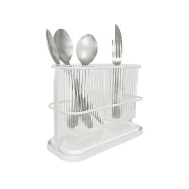 Imagem de Porta Talher Acrílico 2 Divisórias Organiza Mesa Posta - Global Master