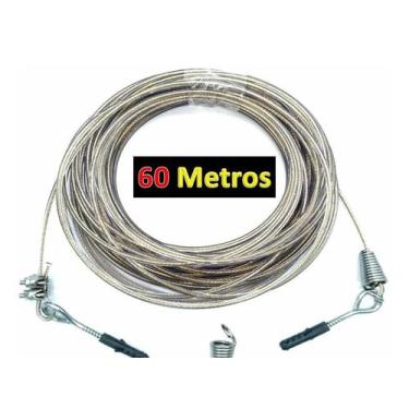 Imagem de Kit Varal Aço Encapado De 4mm 60mt Com Gancho E Clips - speedprime