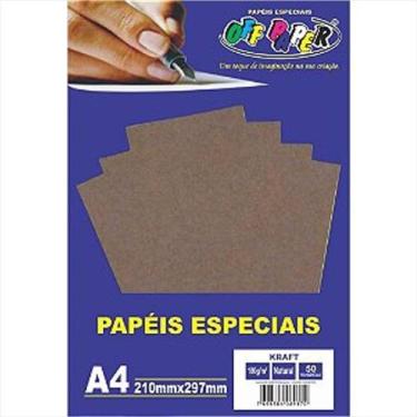 Imagem de Papel A4 180g Off Paper kraft natural com 50 folhas - Offpaper