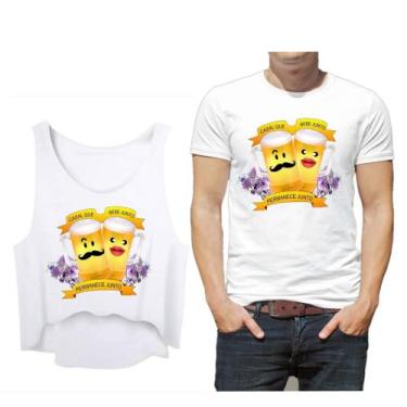 Imagem de Kit cropped camiseta masculina abada carnaval casal bebi juntos - Dogs