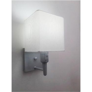 Imagem de Arandela Quadrada Vivare Md-2019 Base Cinza Com Interruptor e Cúpula e