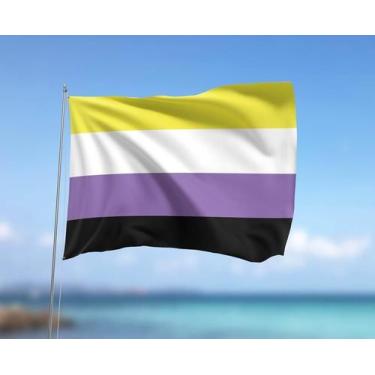 Imagem de Bandeira Não-Binário LGBTQIA+ 80cmx140cm Tecido Oxford 100% Poliéster 