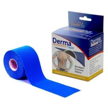 Imagem de Bandagem Funcional Elástica Kinésio 5cmX5m Azul - Derma Tape