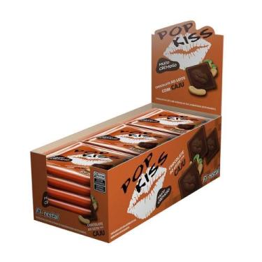 Imagem de Chocolate Pop Kiss ao Leite com Castanha de Caju 20g - Embalagem com 1