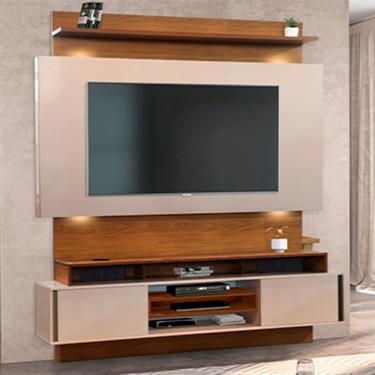 Imagem de Painel Home Theater Suspenso Rack  Louro Freijo/Off White