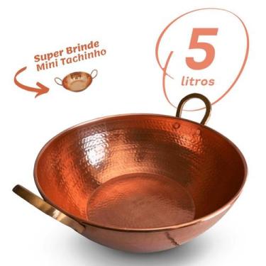 Imagem de Tacho de cobre 5 Litros com alças de Bronze - Artesanato Líder