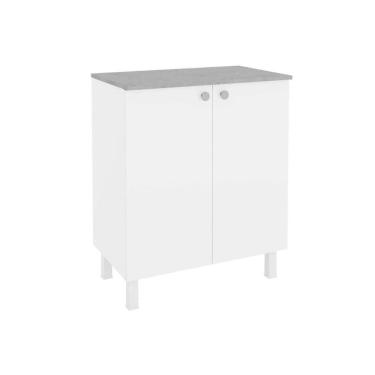 Imagem de Armário Multiuso Lavanderia Balcão Duo Duplo Alto 2 Portas 70cm Branco - Telasul
