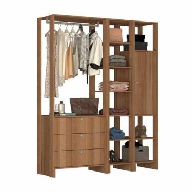 Imagem de Closet com 1 Cabideiro, 1 Porta com 2 prateleiras e 10 nichos EY102-4-