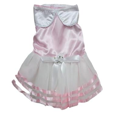 Imagem de Petitebella Vestido para cachorrinho com listras e flores (rosa, GG)