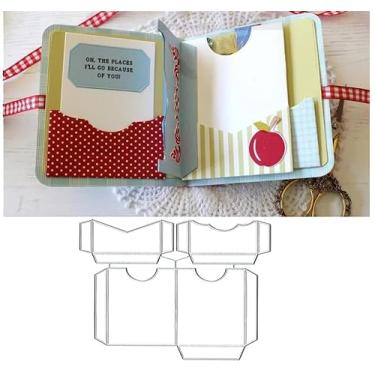 Imagem de Gift Card Tags Metal Die Cuts Cutting Dies, Gift Card Holder Book Pockets Paper Cards Cutting Dies Cut Stencils for DIY Embossing Card Making Book Tags Decorative Paper Dies Scrapbooking
