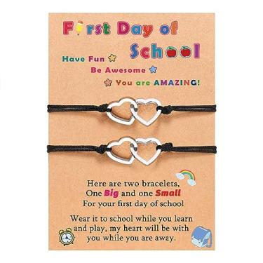 Imagem de PINKDODO Conjunto de pulseiras First Day of para 2 pulseiras combinando, presentes de volta às aulas, 10 inch, Nylon, Sem Pedra Preciosa