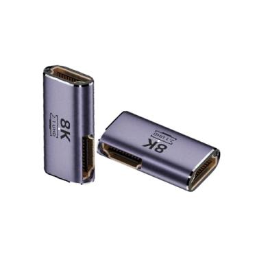 Imagem de Kework Adaptador de extensão HDMI 2.1 8K @60Hz, pacote com 2, extensor bidirecional 3D 48Gbps, conector lateral fêmea para fêmea para interruptor Xbox HDTV PS5/4, suporta 4K @ 120Hz 2K @ 240Hz HDR