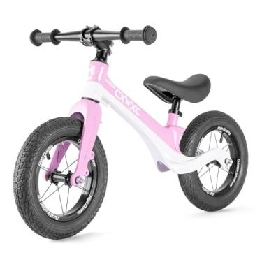 Imagem de CXWXC Bicicleta de equilíbrio infantil de 30,5 cm – Idades 24 meses a 5 anos – Bicicleta de equilíbrio infantil com apoio para os pés, bicicleta sem pedal de treinamento – Presentes de aniversário para meninas e meninos